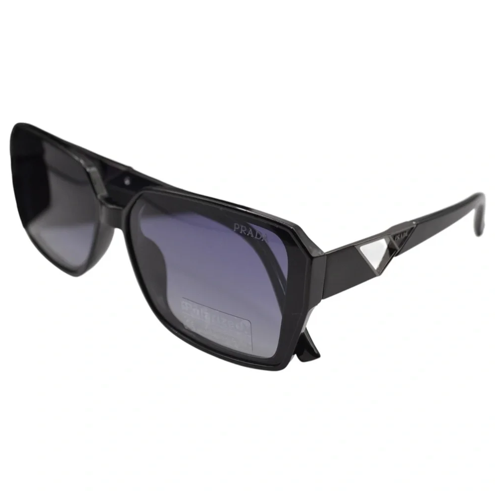 Prada Women’s Polarized Sunglasses | Black/Gunmetal | Gray-Purple Gradient - Picture 6 of 16